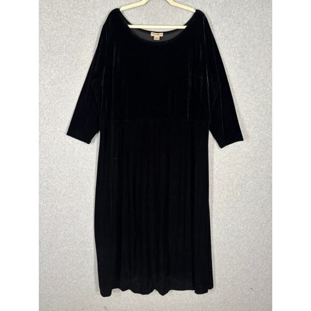 Eddie Bauer Velvet Maxi Dress 3X‎ Witchy Whimsigoth Lagenlook Artsy Modest